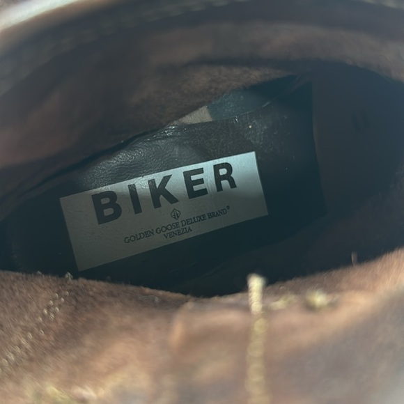 Golden Goose Biker Low Buckle Western Boot Leather Braided Brown Size 39 38 READ - Picture 11 of 11